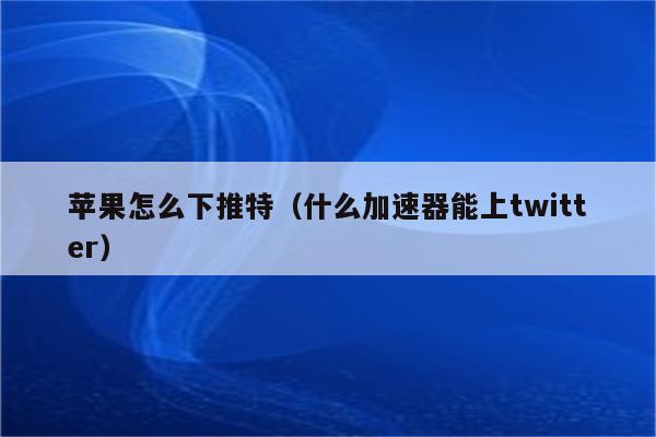 可以用twitter的加速器_twitter可以用什么加速器